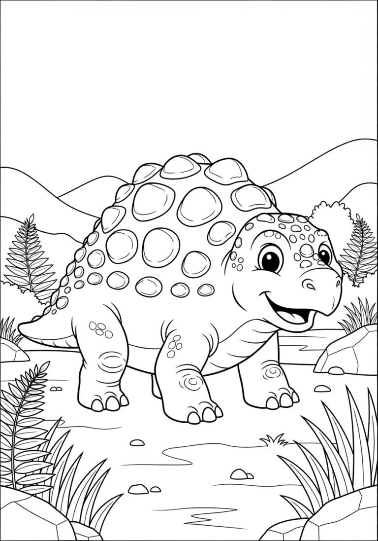 Bumpy Dinosaur Coloring Page to Print Out and Color Bumpy Dinosaur Coloring Page to Print Out and Color