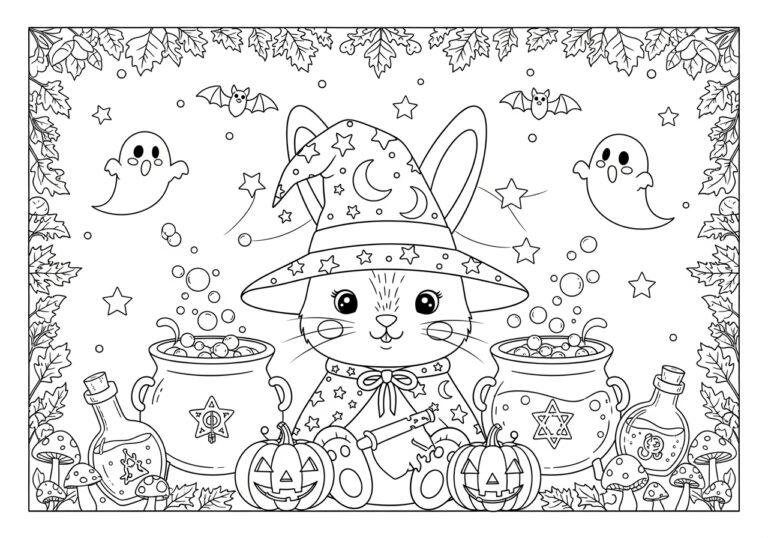 Bunny Halloween Coloring Page Bunny Halloween Coloring Page
