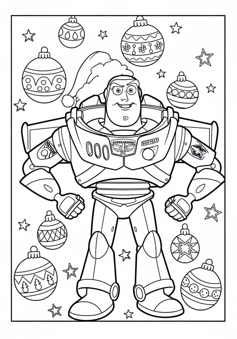 Buzz Lightyear Christmas Coloring Page