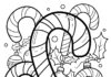 Candy Cane Christmas Coloring Page