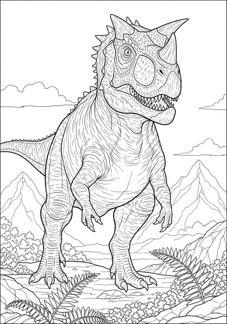 Carnotaurus Coloring Page to Print Out and Color