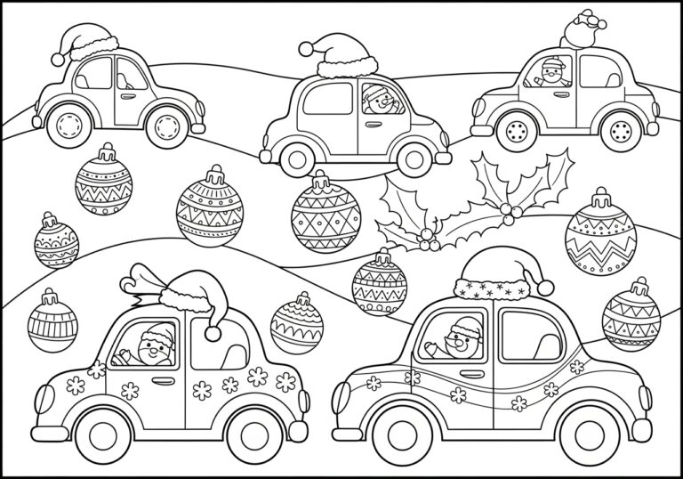 Cars Christmas Coloring Page