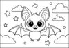 Cartoon Bat with Big Eyes Coloring Page