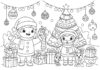 Cartoon Christmas Coloring Page