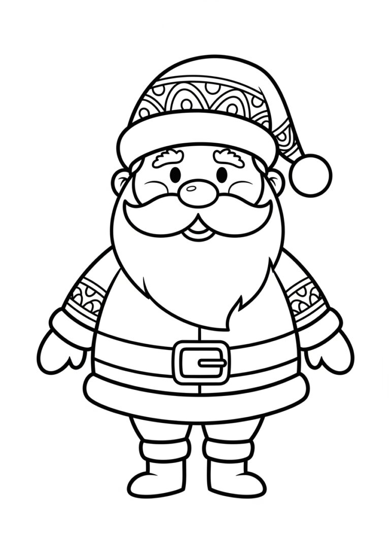 Cartoon Santa Coloring Page Cartoon Santa Coloring Page