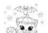 Cat and Pumpkin Coloring Page