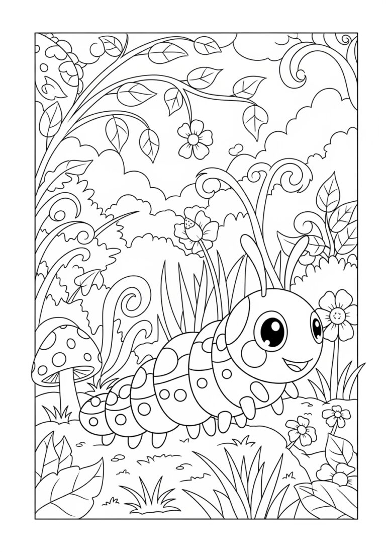 Caterpie Coloring Page to Print Out and Color