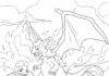 Charizard Evolution Coloring Page to Print Out and Color