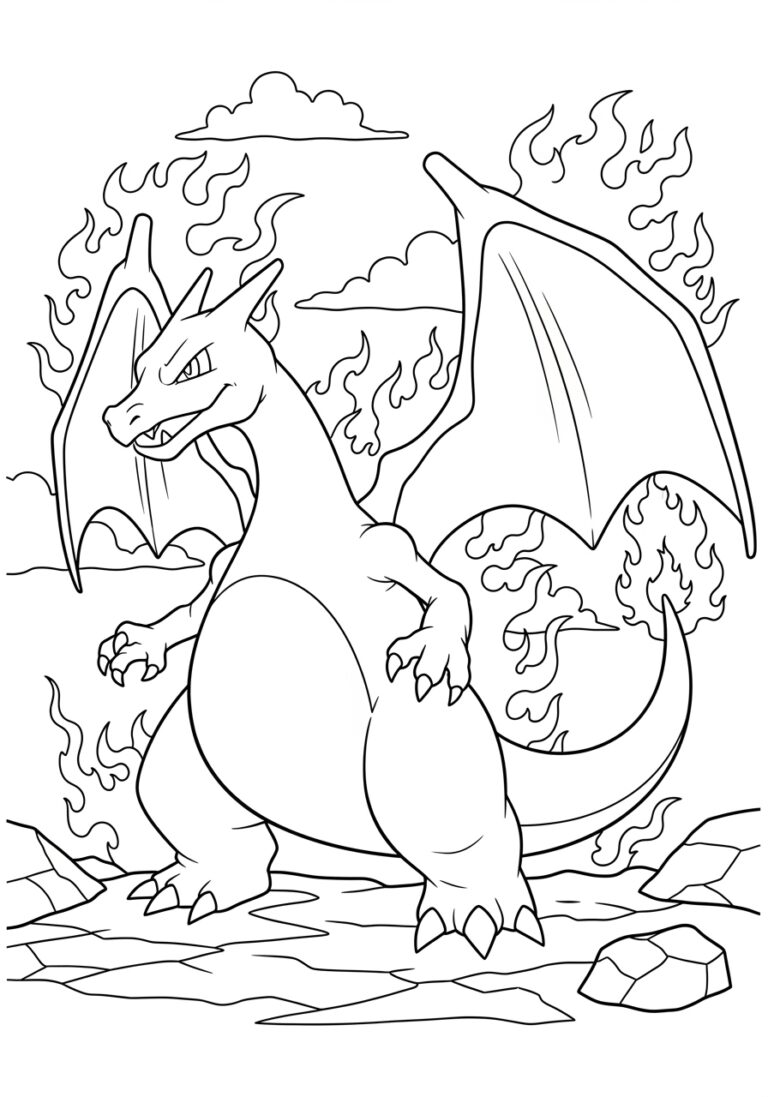 Charizard GX Coloring Page to Print Out and Color Charizard GX Coloring Page to Print Out and Color