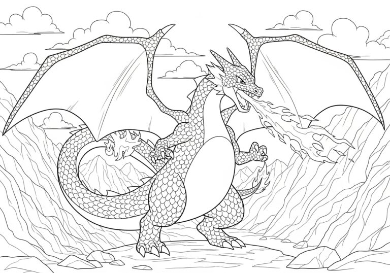 Charizard X Coloring Page to Print Out and Color Charizard X Coloring Page to Print Out and Color