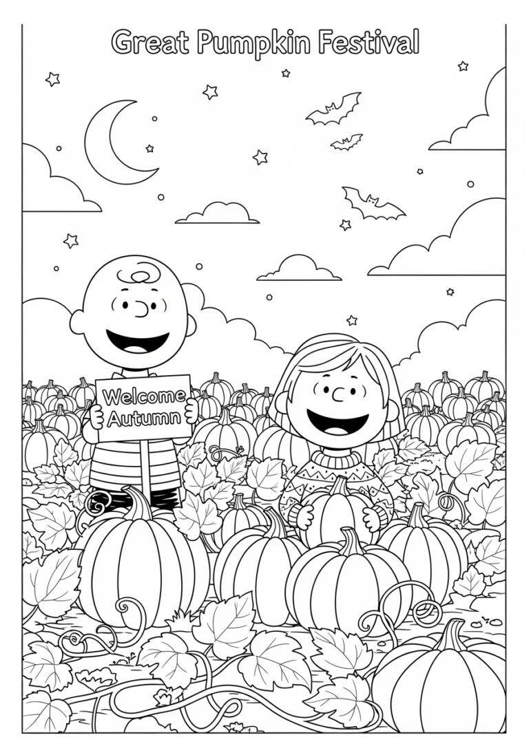 Charlie Brown and the Great Pumpkin Coloring Page Charlie Brown and the Great Pumpkin Coloring Page