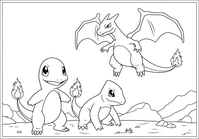 Charmander Charmeleon Charizard Coloring Page Charmander Charmeleon Charizard Coloring Page