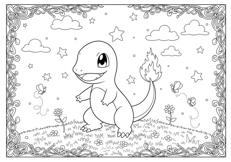 Charmander Coloring Page to Print Out and Color