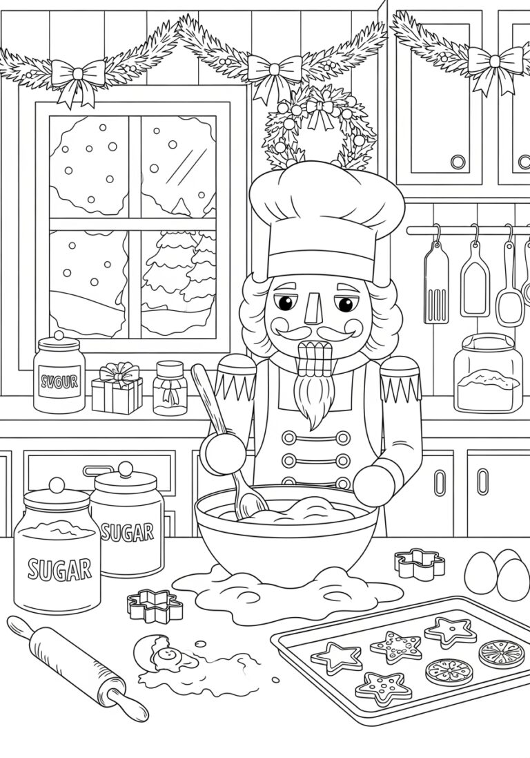 Chef Nutcracker Baking Cookies Coloring Page Chef Nutcracker Baking Cookies Coloring Page