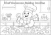 Chef Snowman Coloring Page Baking Cookies