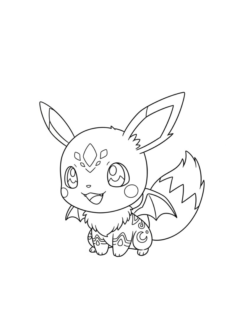 Chibi Pokemon Coloring Page to Print Out and Color Chibi Pokemon Coloring Page to Print Out and Color