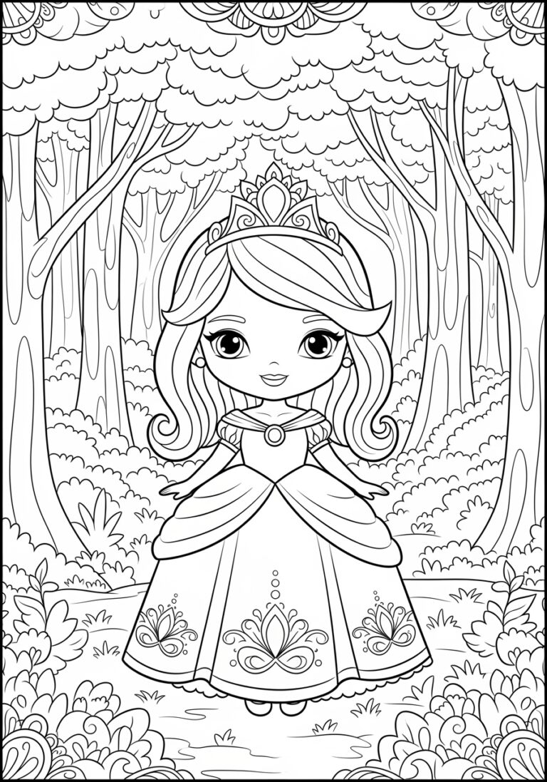 Chibi Princess Coloring Page Chibi Princess Coloring Page