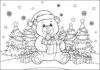 Christmas Bear Coloring Page