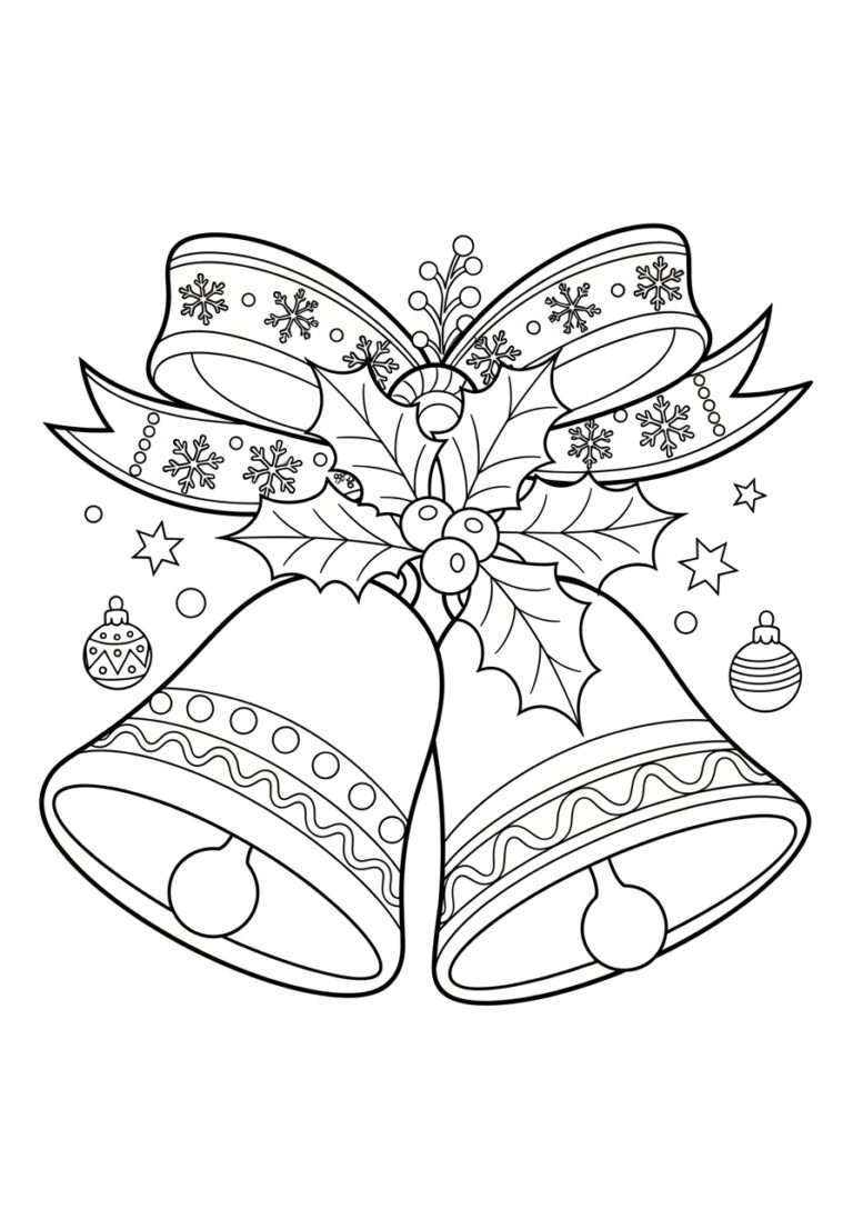 Christmas Bell Coloring Page Christmas Bell Coloring Page