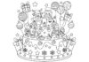 Christmas Cake Coloring Page