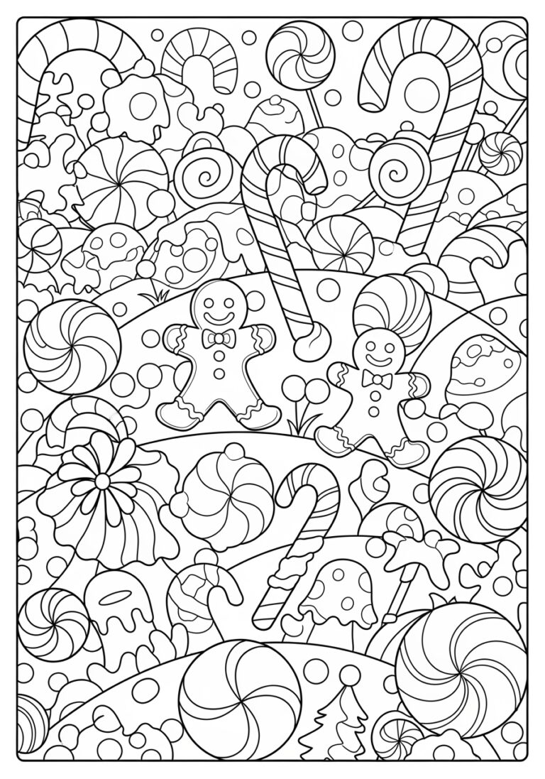 Christmas Candy Coloring Page