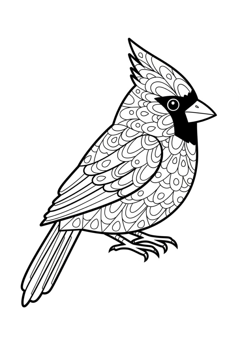 Christmas Cardinal Coloring Page Christmas Cardinal Coloring Page