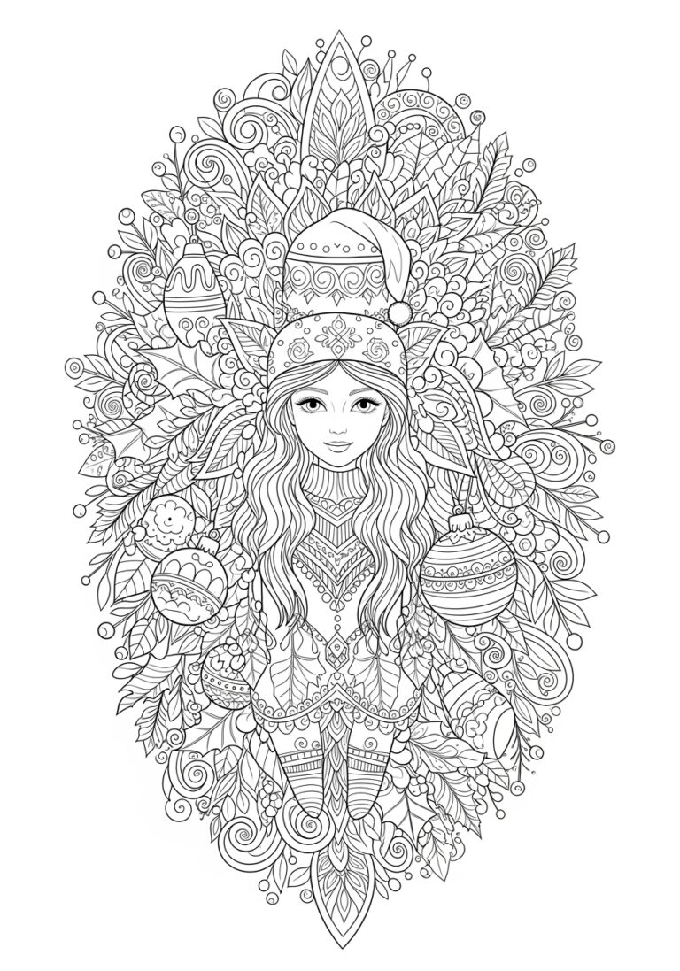 Christmas Coloring Card for Adults