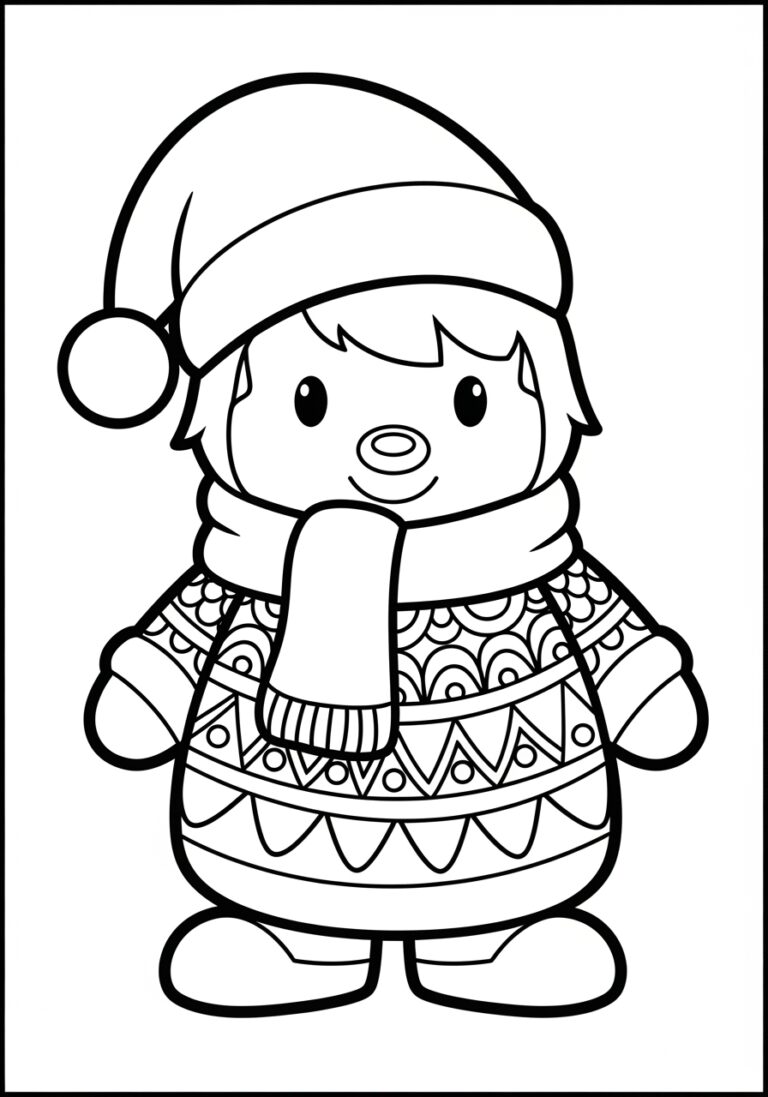 Christmas Coloring Page for Kindergarten