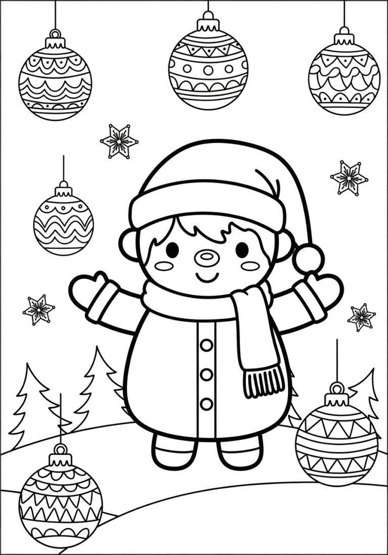 Christmas Coloring Page Cute
