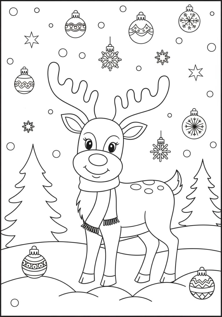 – “Christmas Coloring Page Reindeer