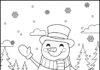 Christmas Coloring Page Snowman