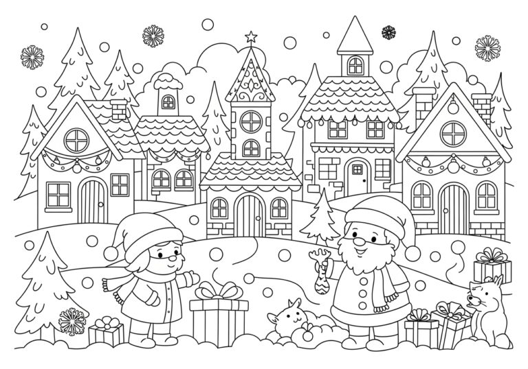 Christmas Coloring Scene