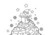 Christmas Cupcake Coloring Page