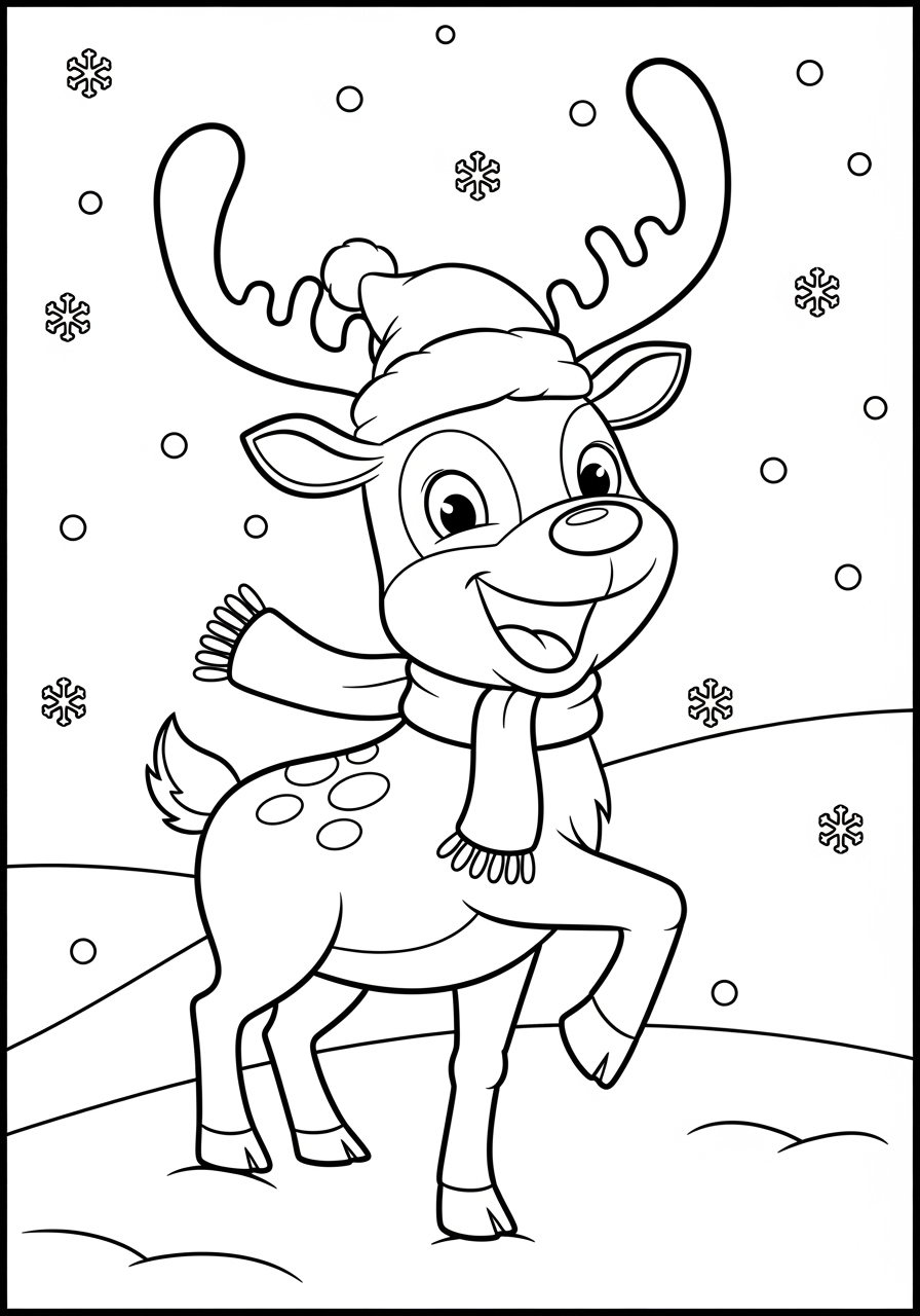 Deer Family Coloring Page Printable Forest Scene Deer Family Coloring Page Printable Forest Scene