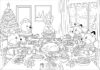Christmas Dinner Coloring Page