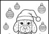 Christmas Dog Coloring Page