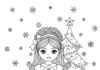 Christmas Doll Coloring Page