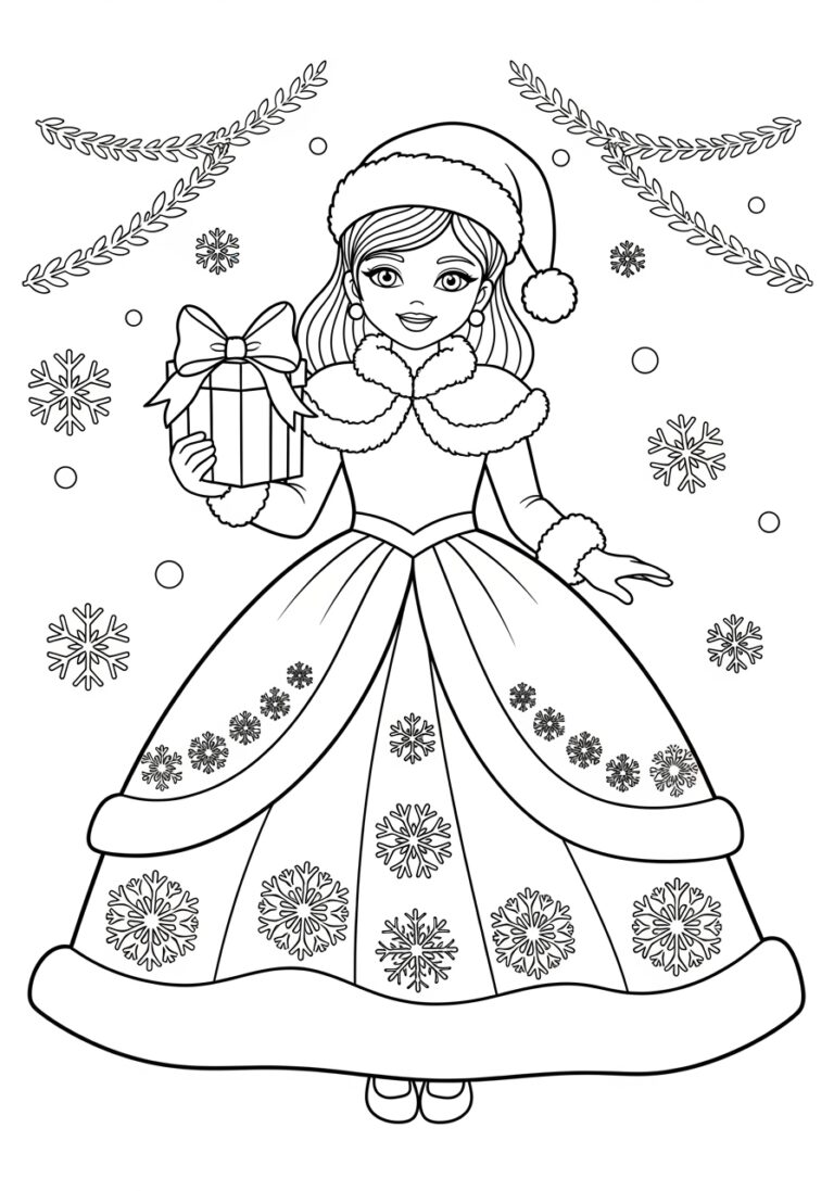 Christmas Dress Coloring Page