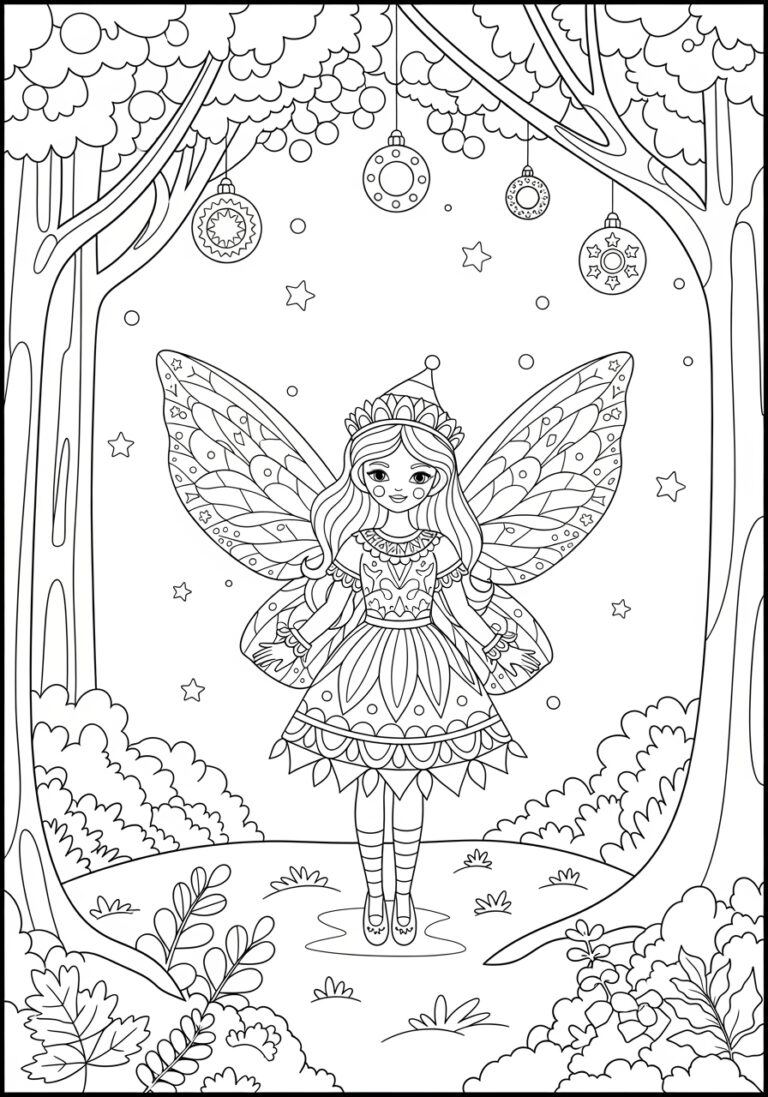 Christmas Fairy Coloring Page Christmas Fairy Coloring Page