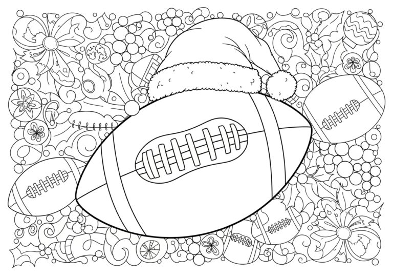 Christmas Football Coloring Page Christmas Football Coloring Page