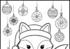 Christmas Fox Coloring Page
