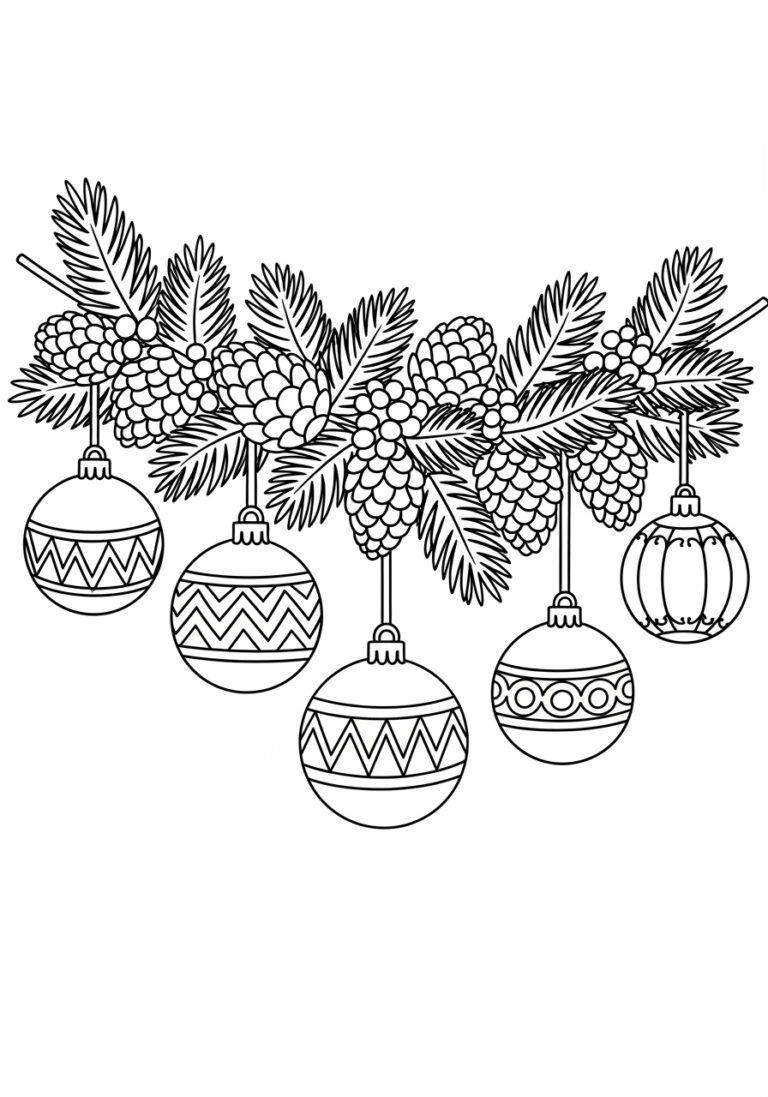 Christmas Garland Coloring Page