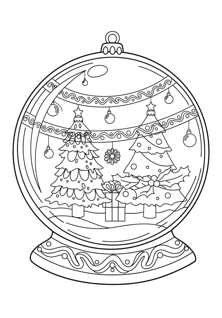 Christmas Globe Coloring Page Christmas Globe Coloring Page