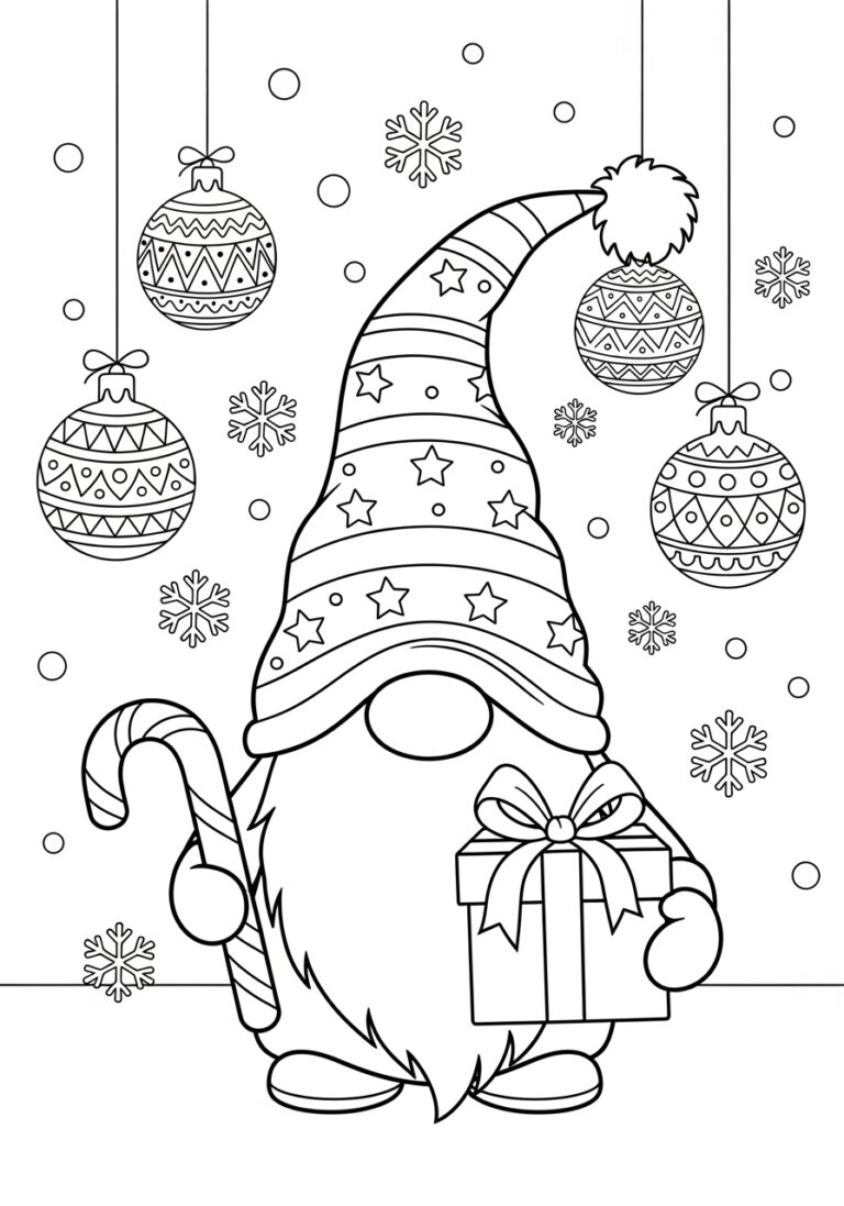 Christmas Gnome Coloring Page Christmas Gnome Coloring Page