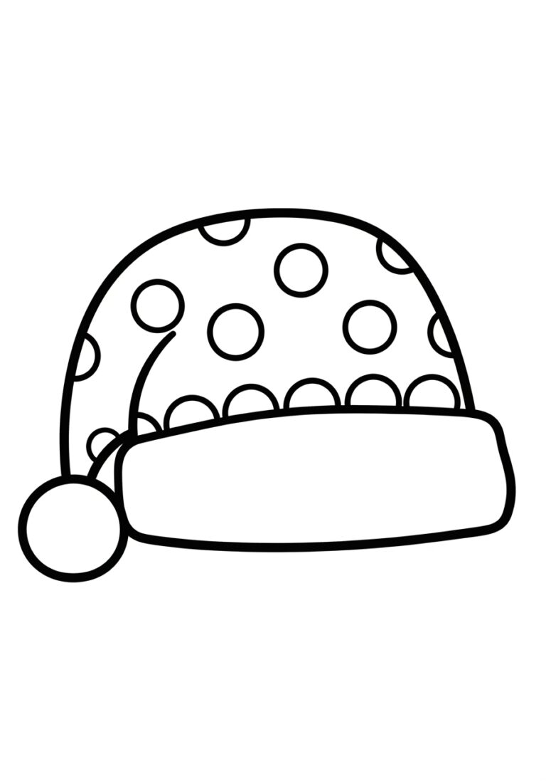 Christmas Hat Coloring Page