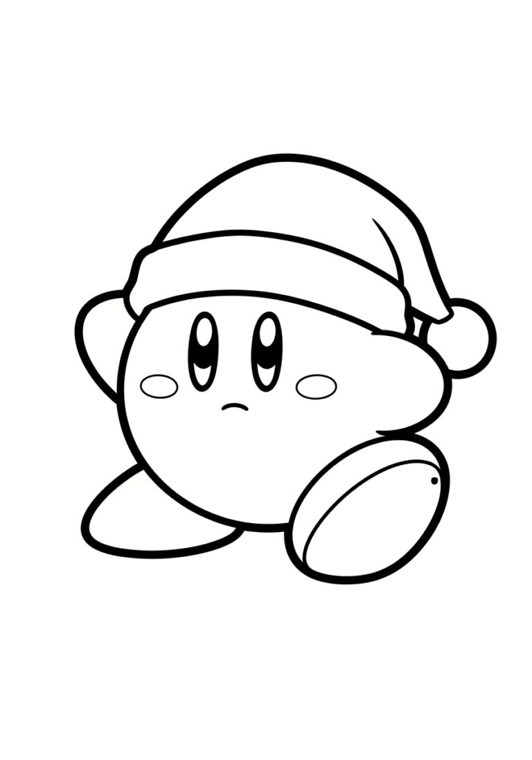 Christmas Kirby Coloring Page Christmas Kirby Coloring Page