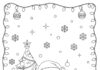 Christmas Kitten Coloring Page