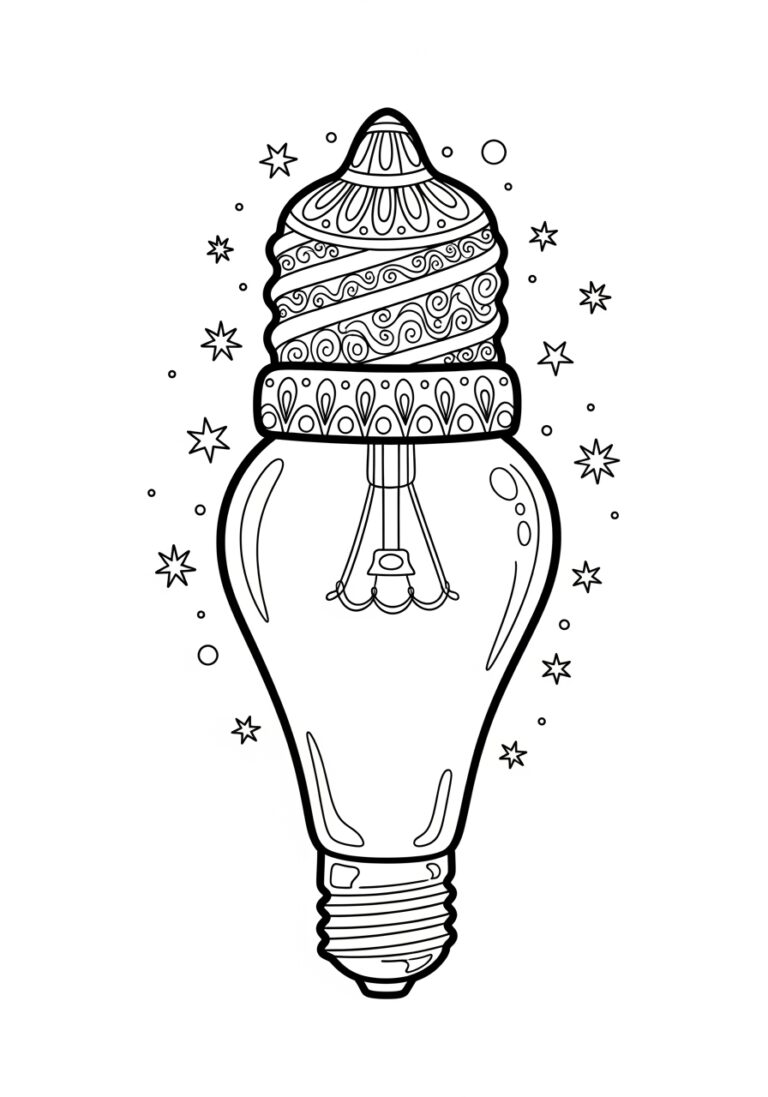 Christmas Light Bulb Coloring Page Christmas Light Bulb Coloring Page