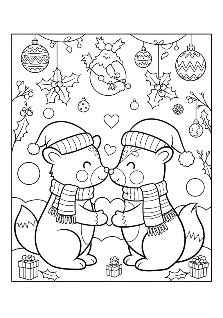 Christmas Love Coloring Page