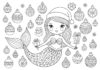 Christmas Mermaid Coloring Page